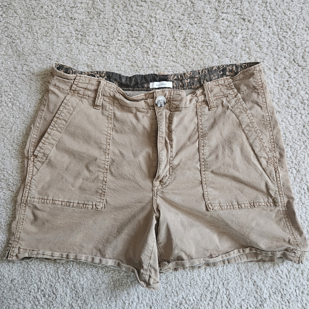 Maurices Khaki Button-Accent Shorts
